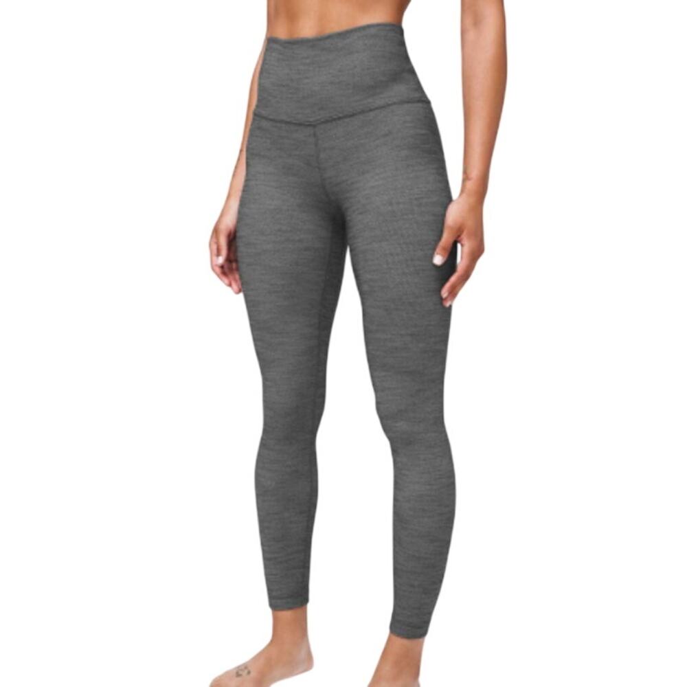 Lululemon Align Pant II 25" Mini Heathered Herringbone Black Yoga Gym Leggings